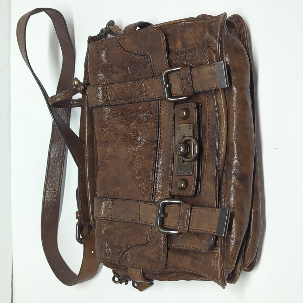 Frye Distressed Brown Leather Crossbody Bag